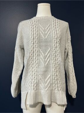 BDG Gray Cable Knit Chunky Crewneck Sweater